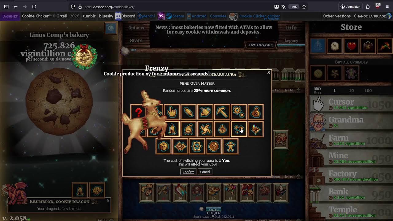 Comp Cookie Clicker Grail attemps