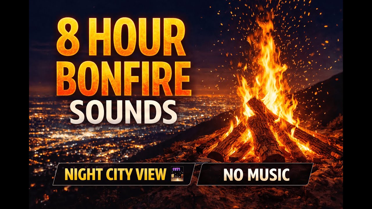 8 Hour Bonfire Sounds 🔥 | Real Fire Crackling | No Music | Deep Relaxation & Sleep