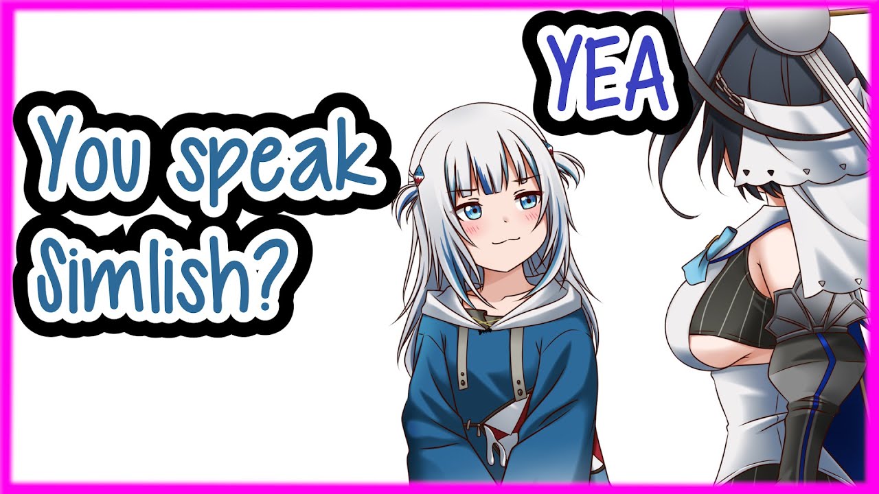 Gura and Kronii have a full blown Simlish conversation【 Gawr Gura/Ouro Kronii/Hololive EN】