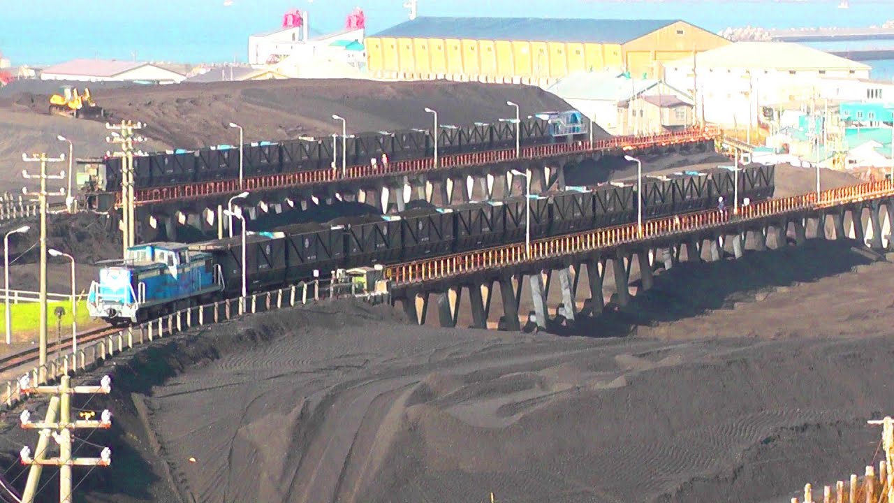 Kushiro Coal Transport Train4　　太平洋石炭販売輸送4　知人岬自動荷卸プチ俯瞰