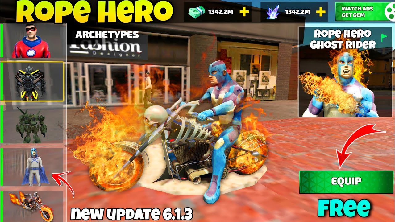 Rope Hero New Ghost Rider Power In Vice Town | Rope Hero Vice Town | Rope Hero New Update