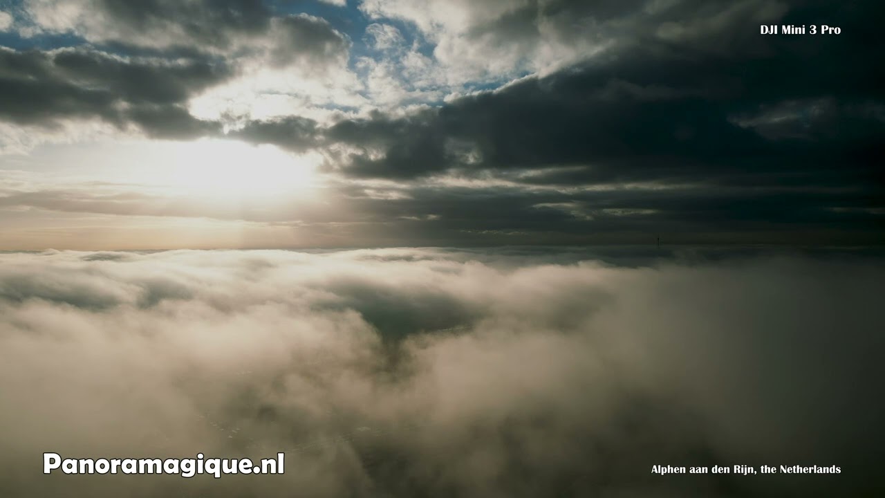 Tranquilo fog/niebla, relaxing drone flights (Alphen aan den Rijn)(4k)