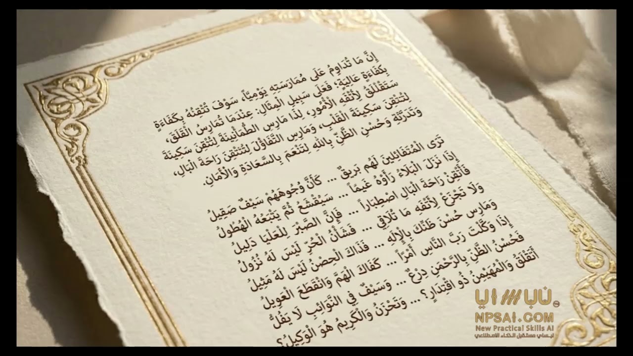 أتقلق والمهيمن ذو اقتدار؟ | أبيات وحكم في التفاؤل والثقة بالله - أبيات سهم بن ذكوان من نبساي