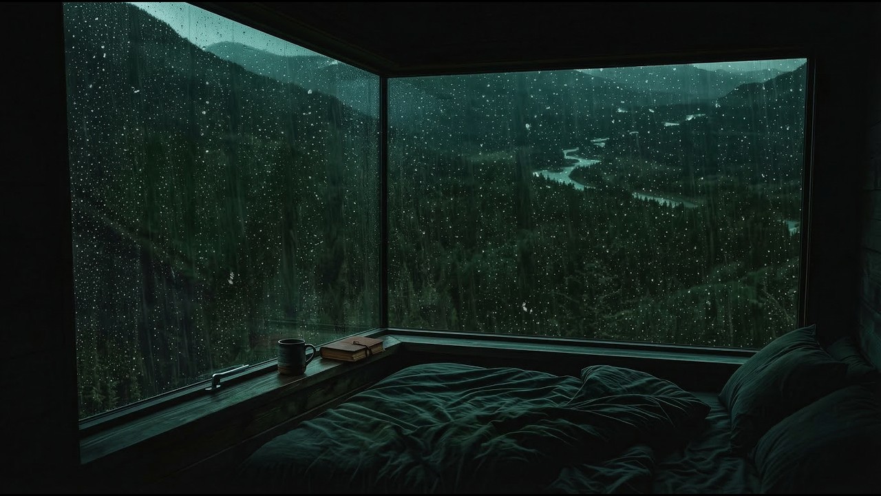 Midnight Rain in a Minimalist Forest Bedroom | 3 Hours of Deep Sleep Ambiance with Rain sounds