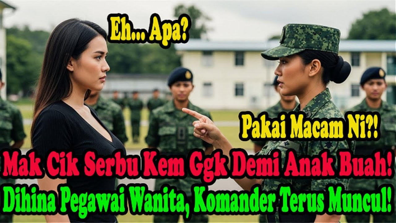 Makcik Jeneral (B) Dihina Pegawai Wanita Di Kem Ggk. Satu Panggilan, Kolonel Terus Bergegas Datang!