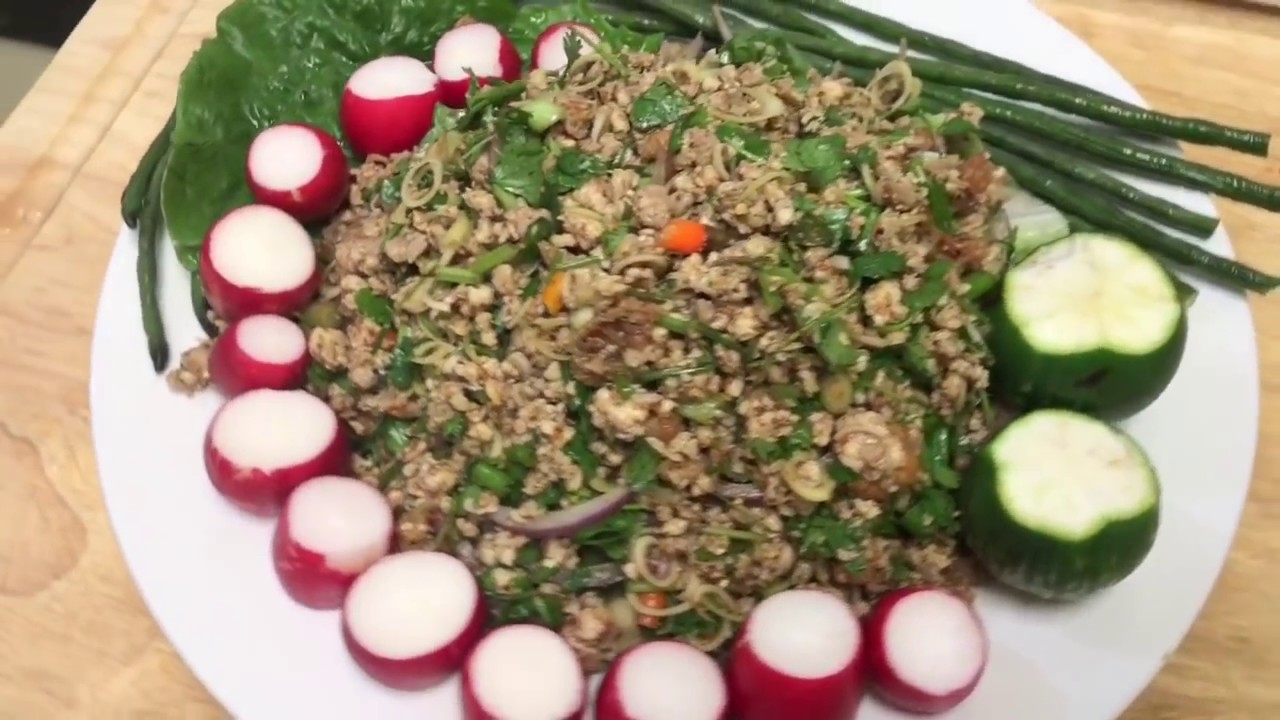 Homemade Lao food larb gai/Naly’s Lao kitchen.