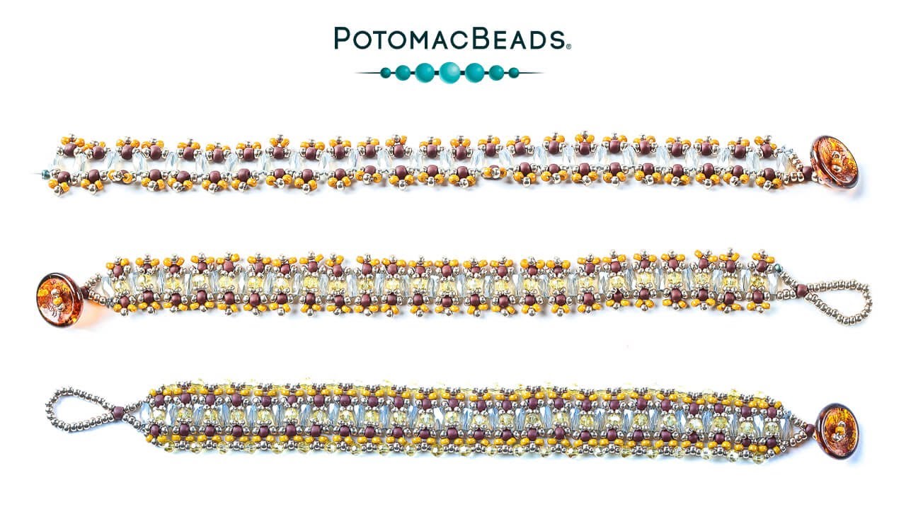 Vintage Cylinder Crystal RAW Bracelet - DIY Jewelry Making Tutorial by PotomacBeads
