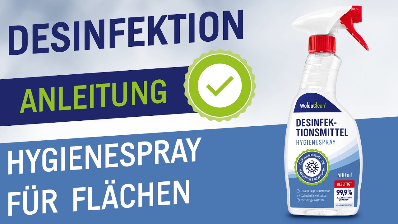 Flächen Desinfektion mit dem Hygienespray - Anleitung