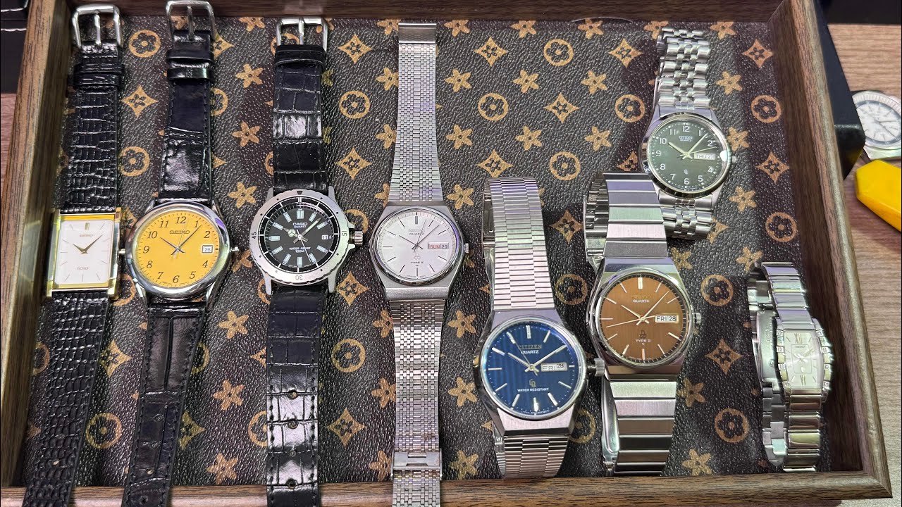 Đồng hồ seiko dolce tank, casio, citizen vintage 