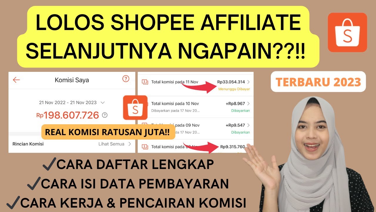 CARA KERJA SHOPEE AFFILIATE PROGRAM BAGI PEMULA + TIPS SHARE LINK BIAR BANYAK KOMISI TERBARU 2023..!