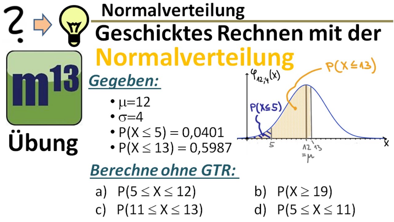 Geschicktes Rechnen mit der Normalverteilung (Übung)