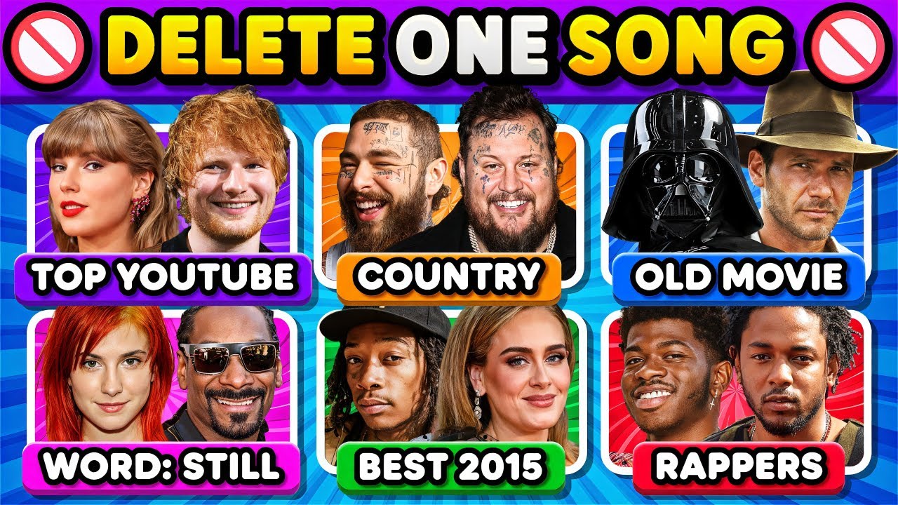 🚫 DELETE ONE SONG 🚫 Random Rules, 6 Songs Challenge | Music Quiz 2025