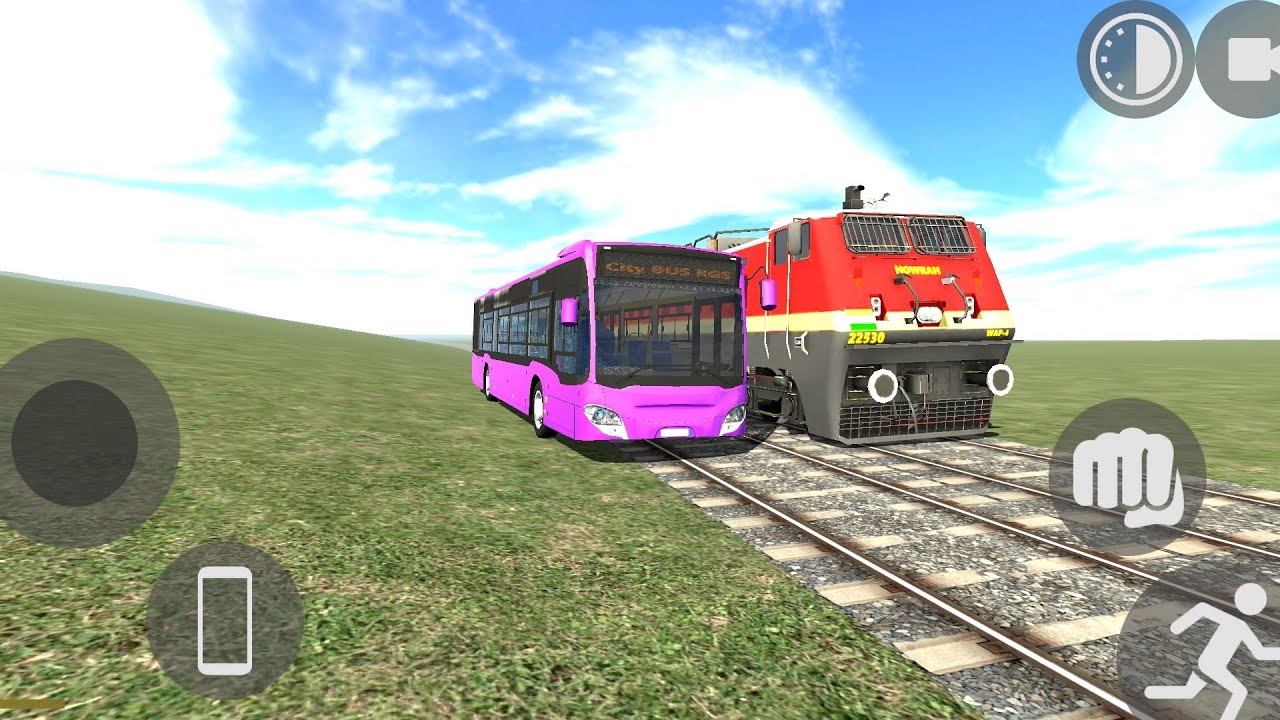 Indian bike driving 3d game 😱😱 Bus vs train power 😱😱