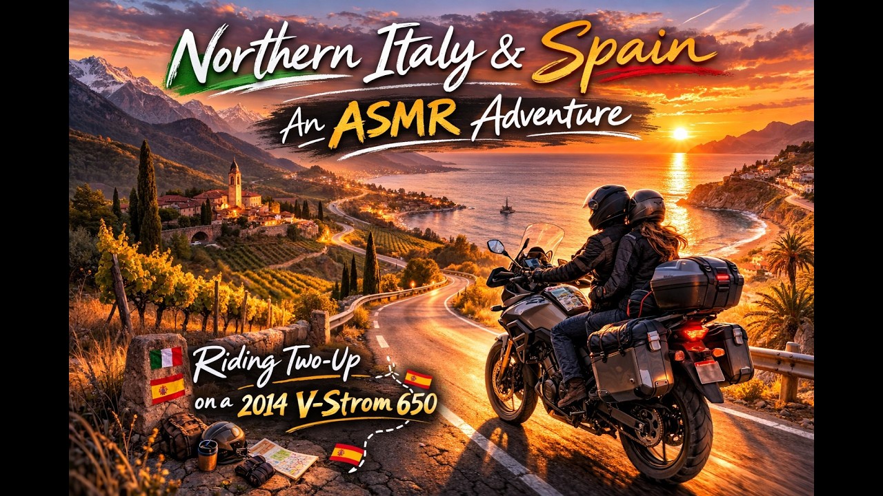 Italy and Spain ASMR Motorcycle Ride (2023 trip)