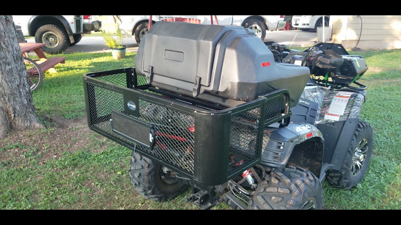 ATV Rear Seat Cargo Storage Box With Titan Cargo Basket