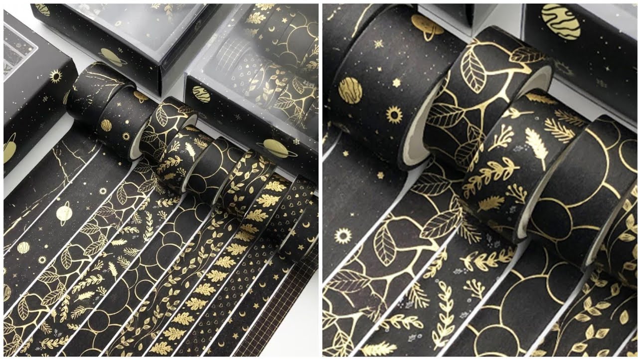 How to make black and golden washi tape at home? Homemade Paper Washi Tapes/ School Hacks/ DIY Craft