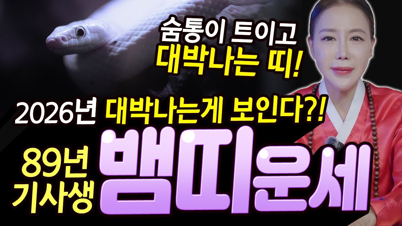 숨통 트이고 대박나는 뱀띠~! 2026병오년 89년 기사생 뱀띠운세! [월화신당]