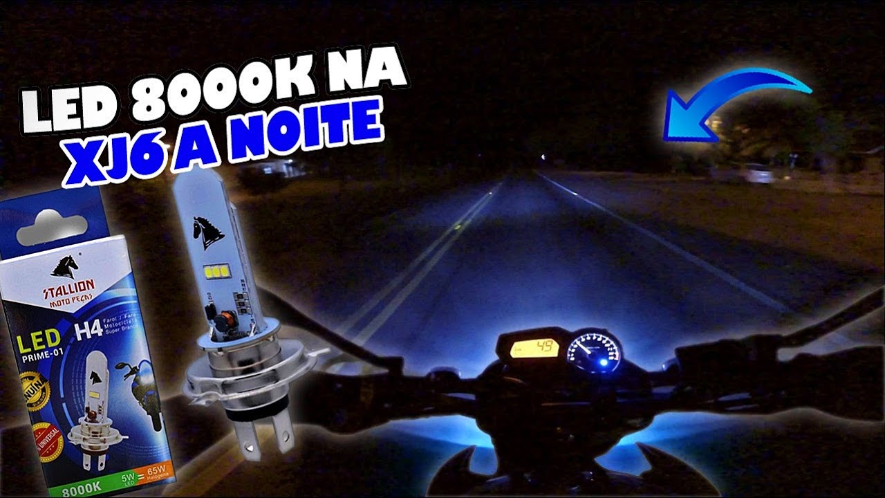 AVALIANDO O LED H4 8000K NA XJ6 A NOITE