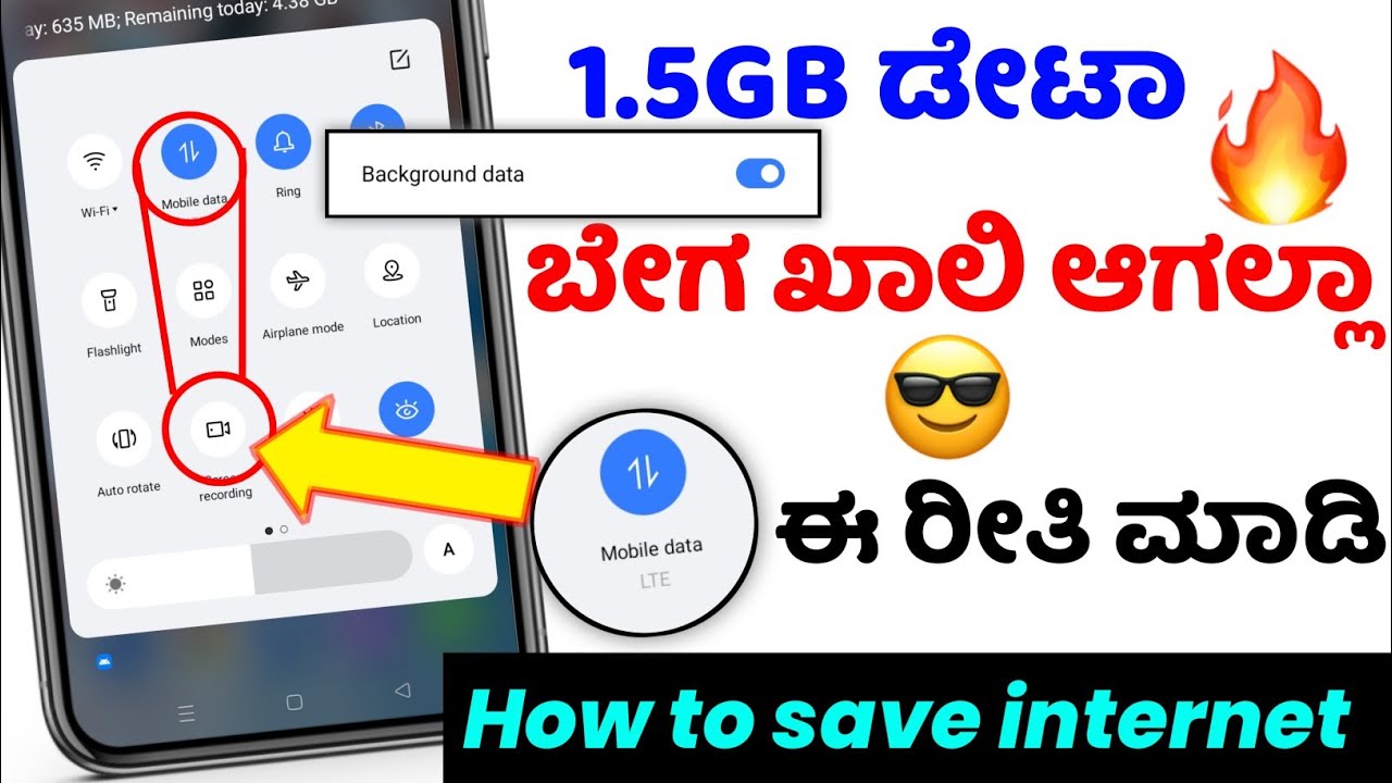 how to stop mobile background data | save internet data in mobile | kannada | @NScreation7