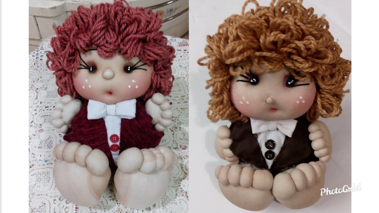 طريقة عمل عروسة ببدلة وببيونة رااااائع - الجزء الثالث-Baby with a suit and a wig  - Part3
