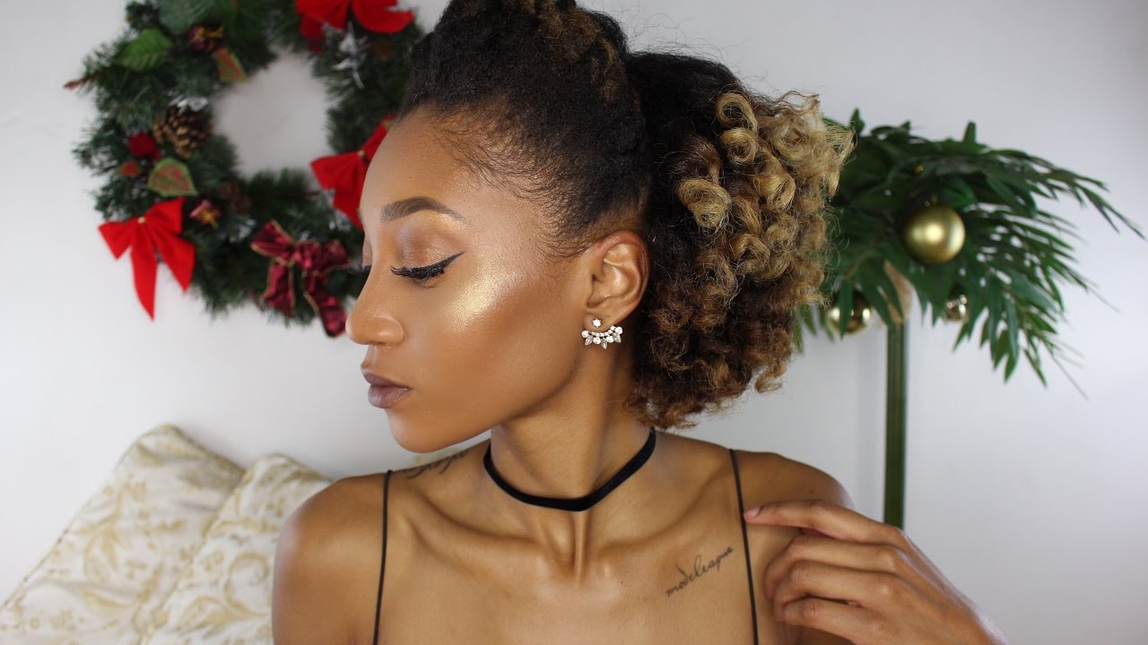 Christmas Curly Hairstyle On Natural Hair | Tropic Isle Living JBCO Herbal Line