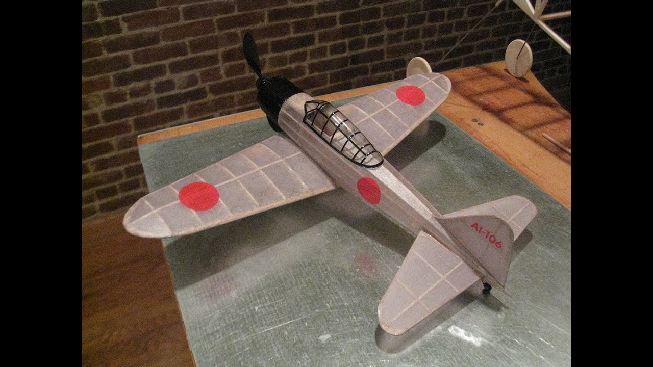 Rubber powered Mitsubishi Zero - building tips