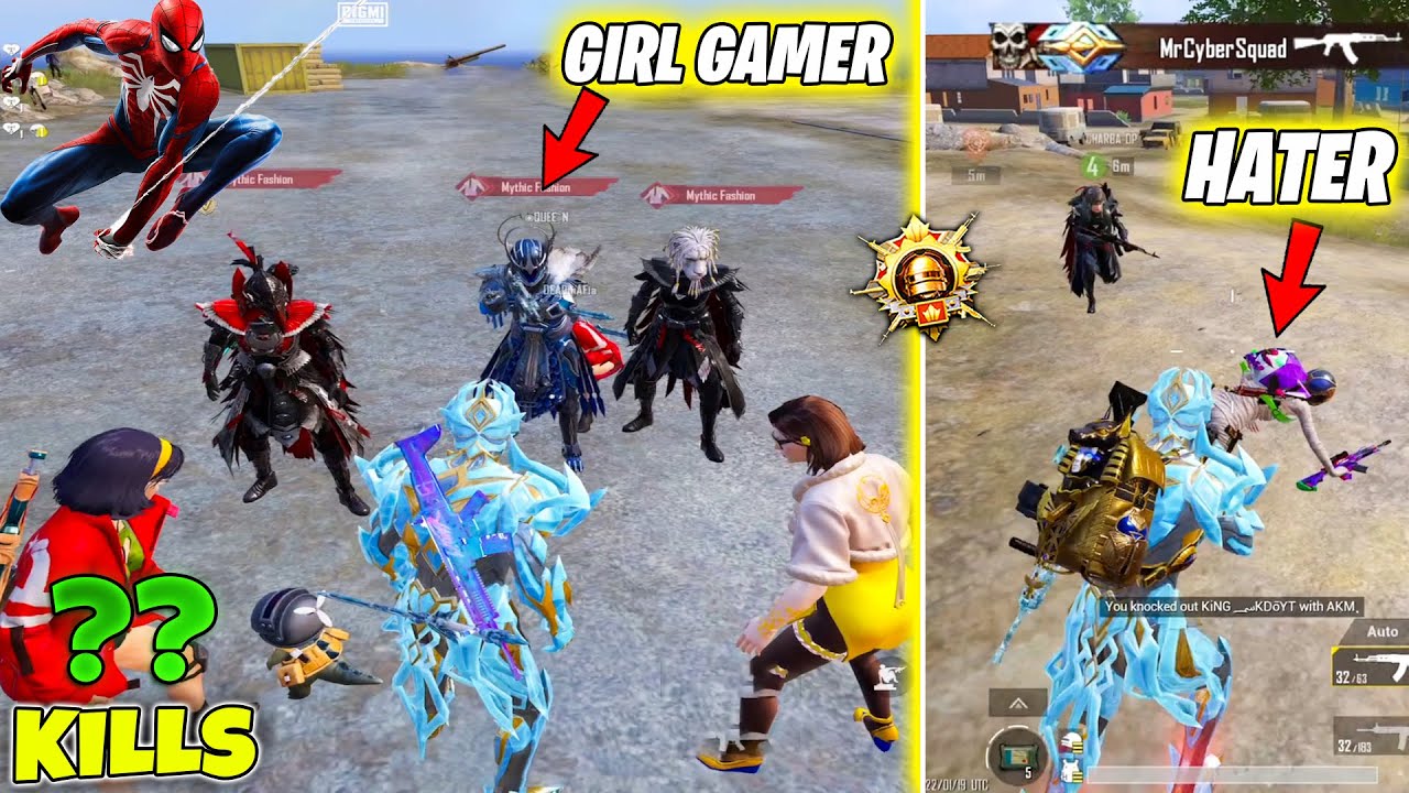 😱 OMG!! POSEIDON X-SUIT GIRL GAMER USED SPIDER-MAN TRICK & CHALLENGED ME & GLACIER X-SUIT IN BGMI