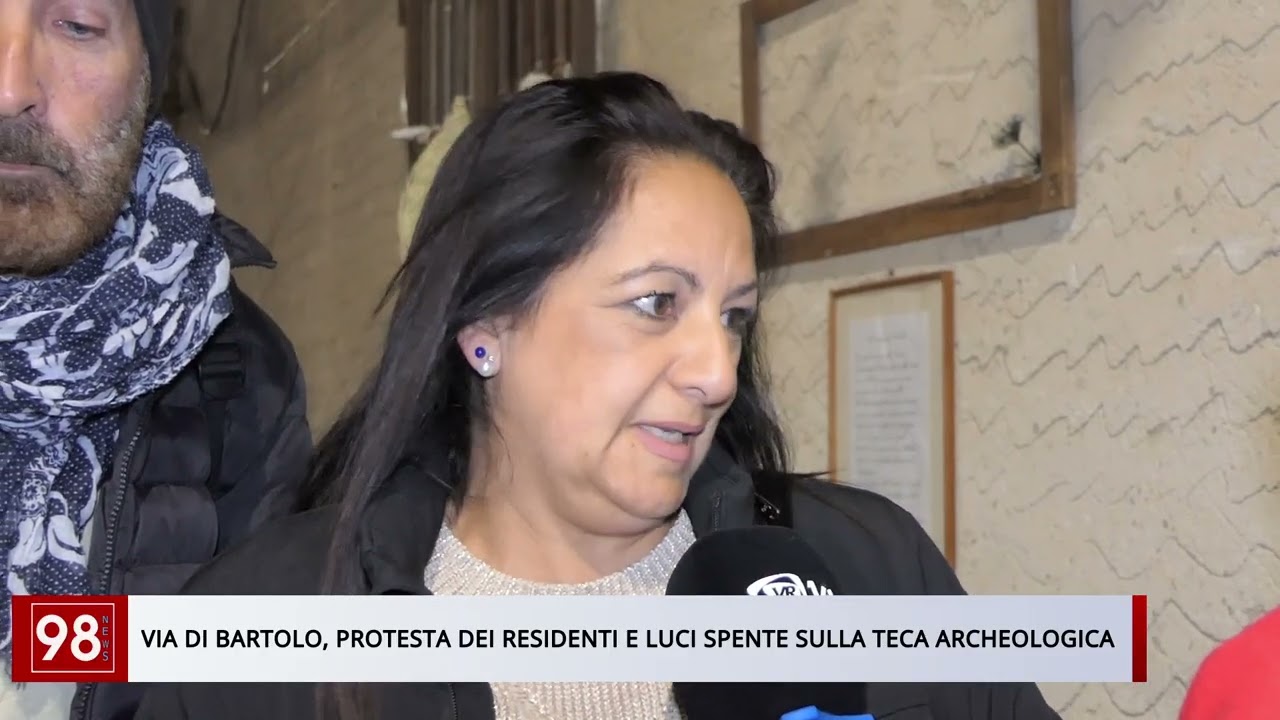 VIA DI BARTOLO, PROTESTA DEI RESIDENTI E LUCI SPENTE SULLA TECA ARCHEOLOGICA