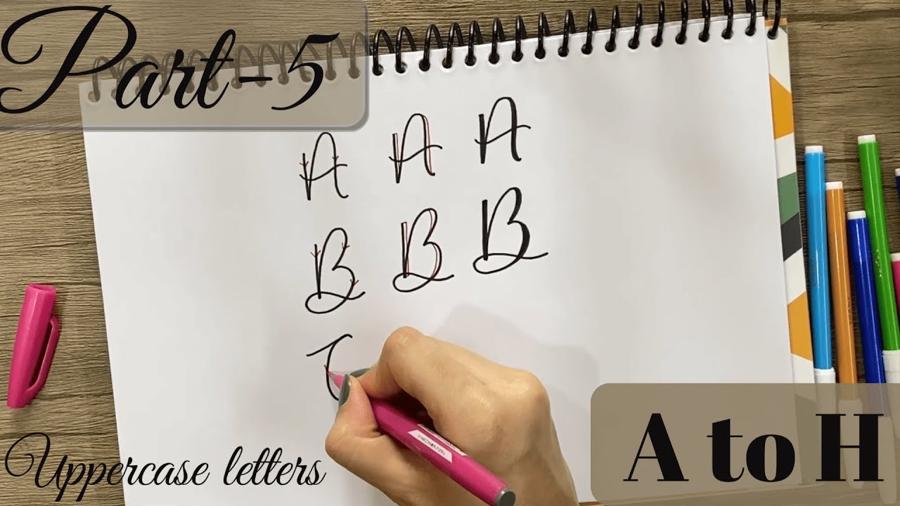 Calligraphy with Normal Pen Part5 2020| Faux calligraphy Uppercase letters| calligraphy for beginner