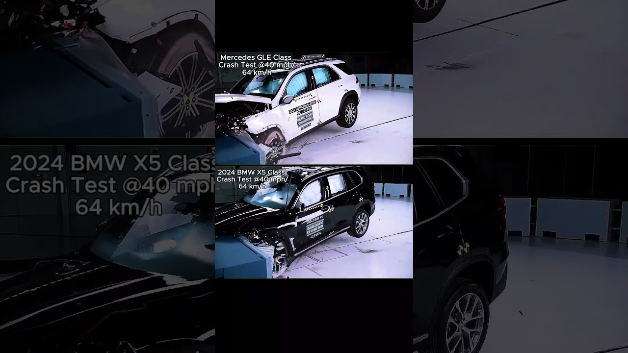 2024 BMW X5 vs Mercedes GLE &ndash; Real Crash Test with Airbag Explosion! 😱