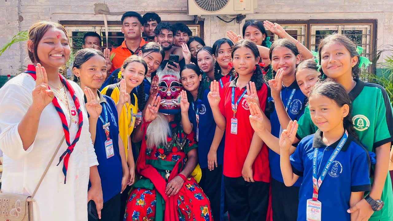 Lakhe nach at holybell school😍💝|| #jangey #lakheynaach #culture #newaculture #nepaliculture #scouts