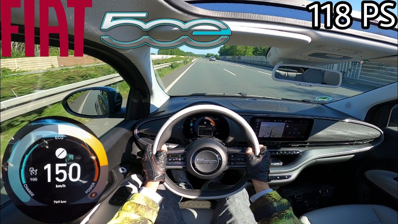 2021 Fiat 500e (118 PS) Cabrio La Prima POV Testdrive AUTOBAHN Beschleunigung & Topspeed