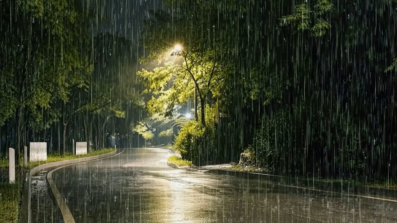 Fall Asleep in Just Minutes with Soft Rain | ASMR Rain on Quiet Road to Cure Insomnia