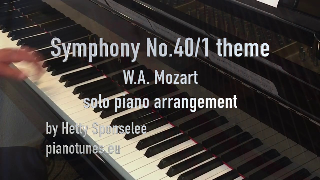 Mozart - Symphony No. 40 (1st Mov.) for piano solo, Hetty Sponselee for Pianotunes
