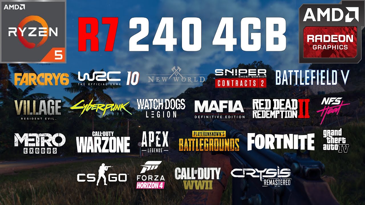R7 240 4GB Test in 25 Games in 2021