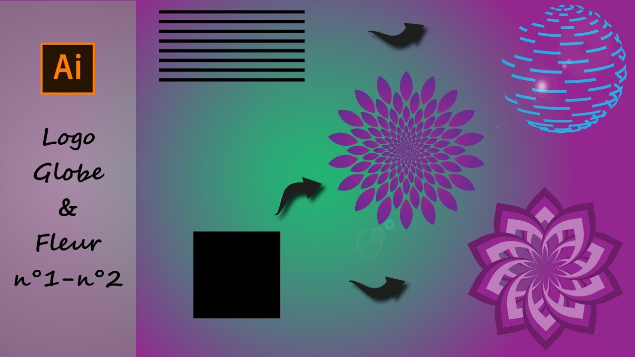 Comment créer un logo globe et faire une fleur n°1 n°2 Short N°136-137-138 To Full Vidéo #abonnez