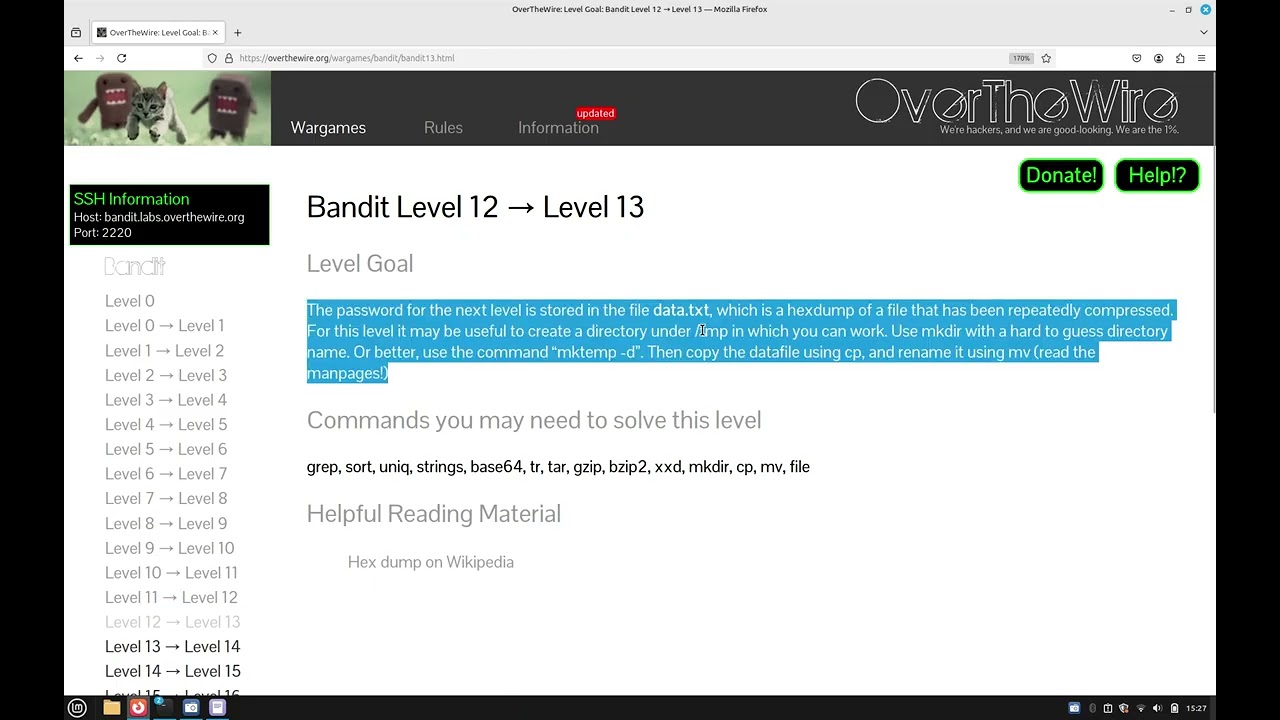 Learn Linux by Gaming | OverTheWire Bandit (Level 11 - 14)