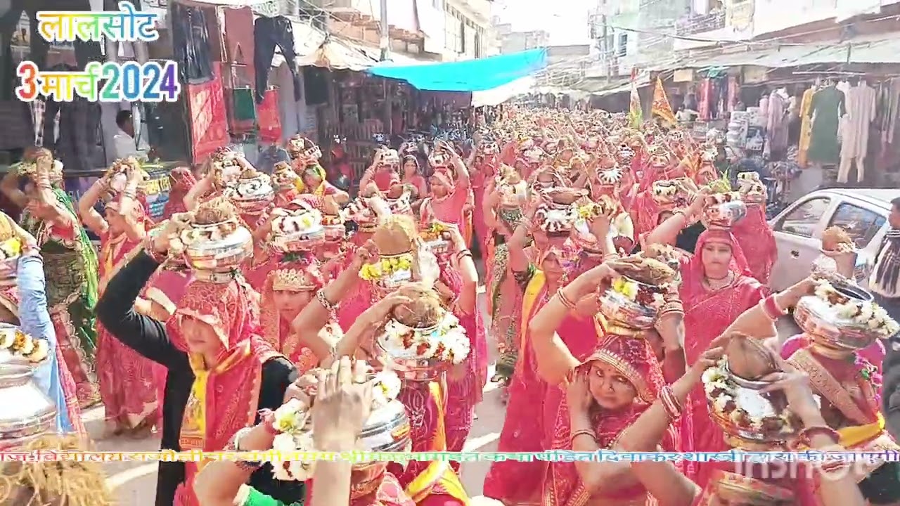 लालसोट: श्रीमद् भागवत कथा पर निकाली मंगल कलश यात्रा#vlog #lalsot