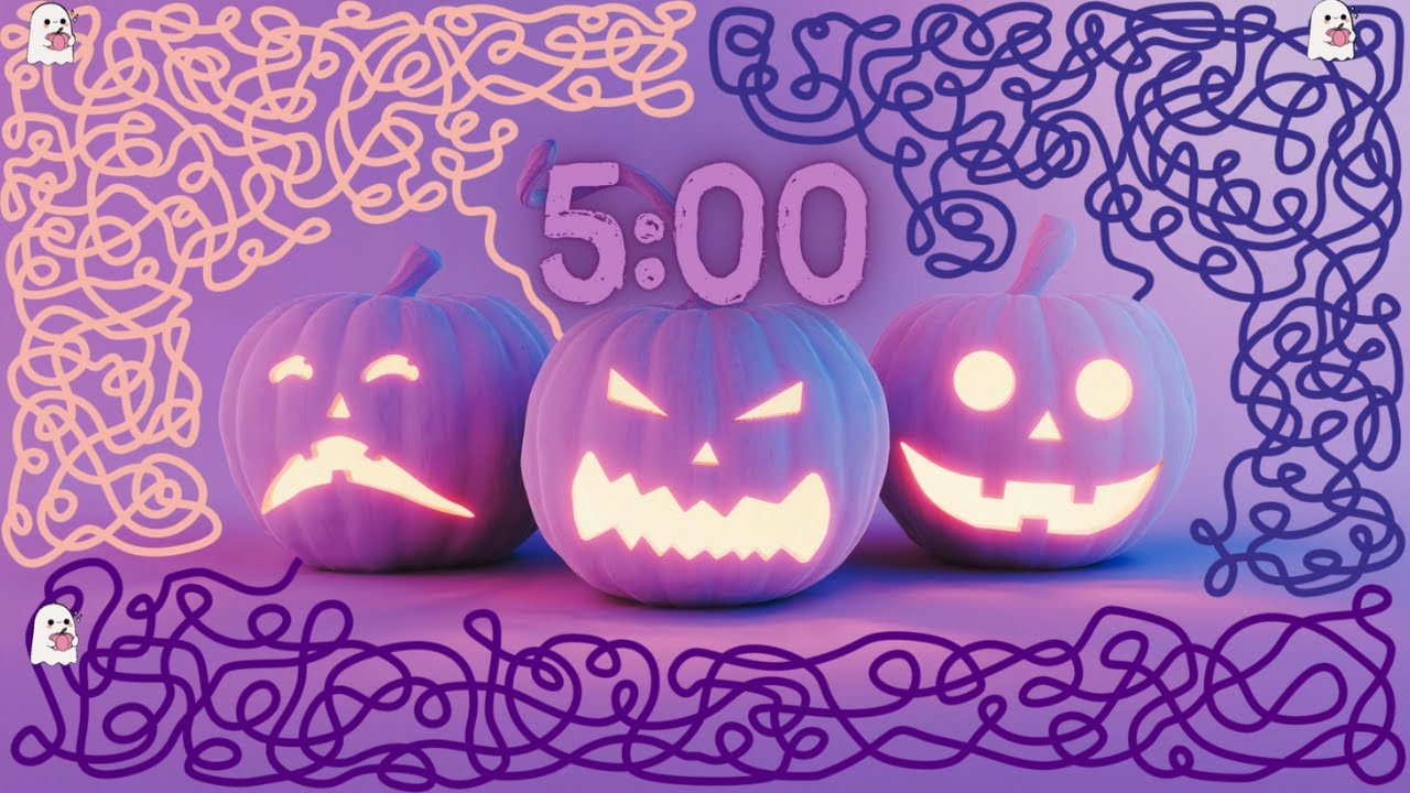 5 Minute Timer Bomb PINK PUMPKINS - Halloween Timer with Music