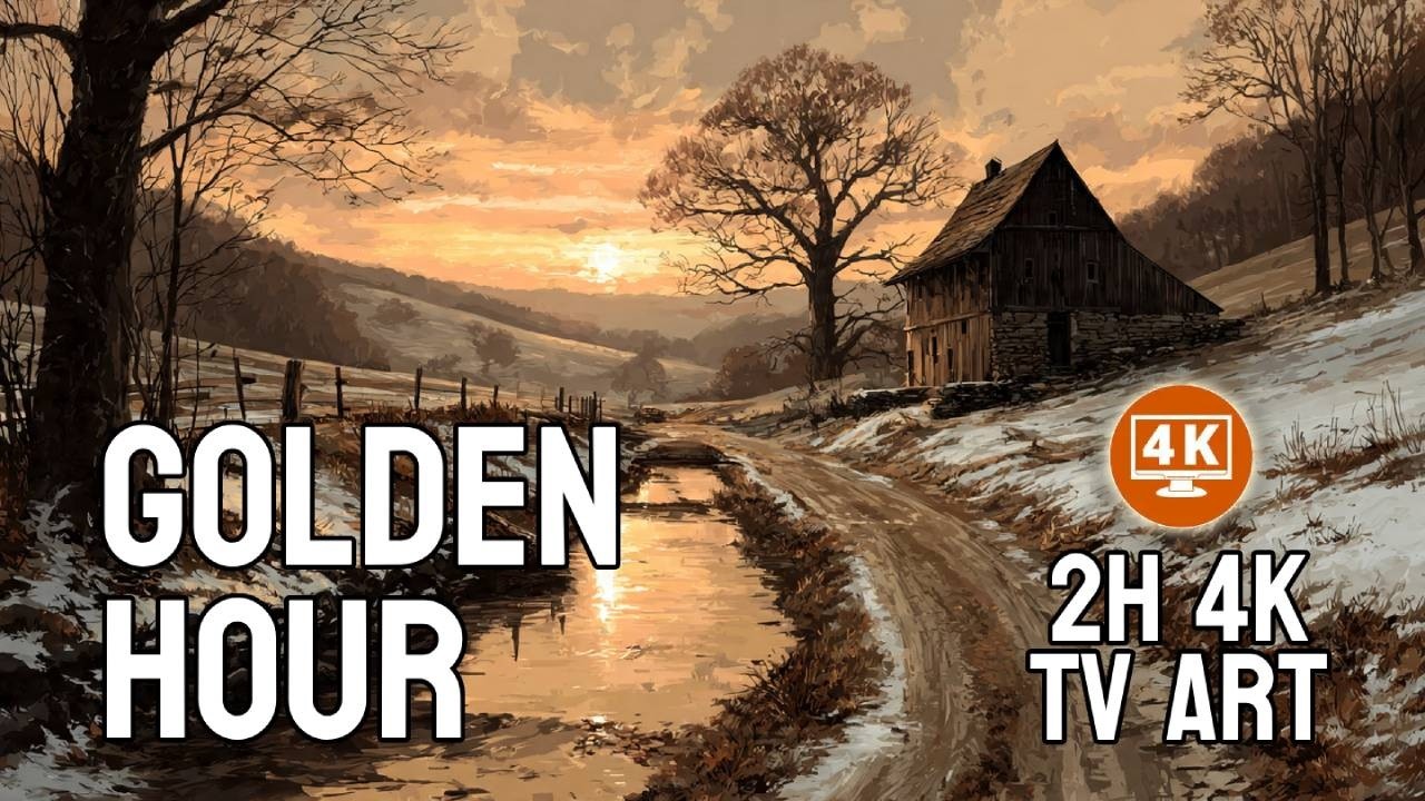 Golden-Hour Countryside Sunset | 4K TV Art | 2 Hours Ambient Screensaver