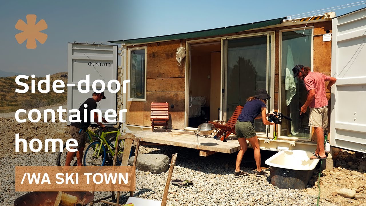 Side-door container 2nd life as WA's ski town outdoorsy home