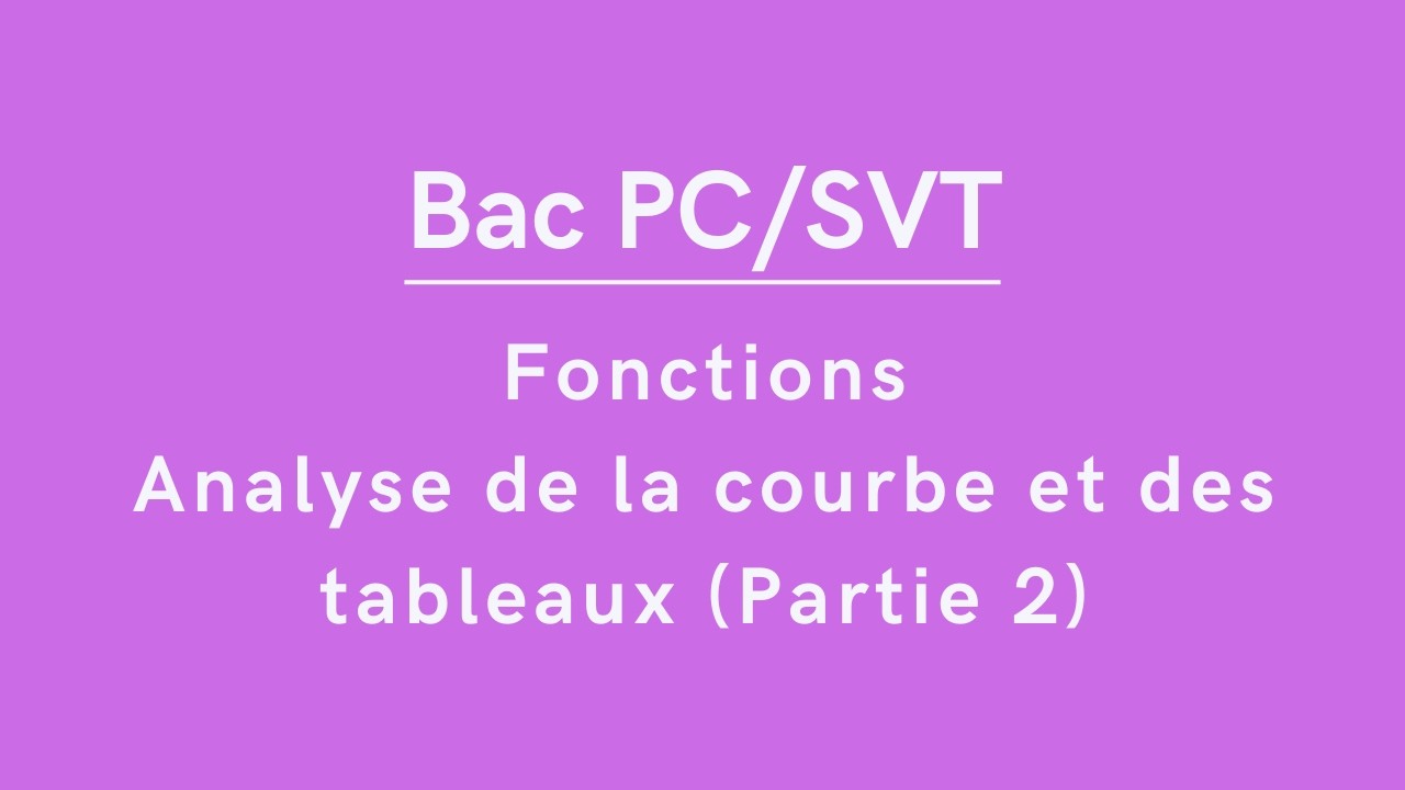 Bac PC/SVT : Analyse graphique 