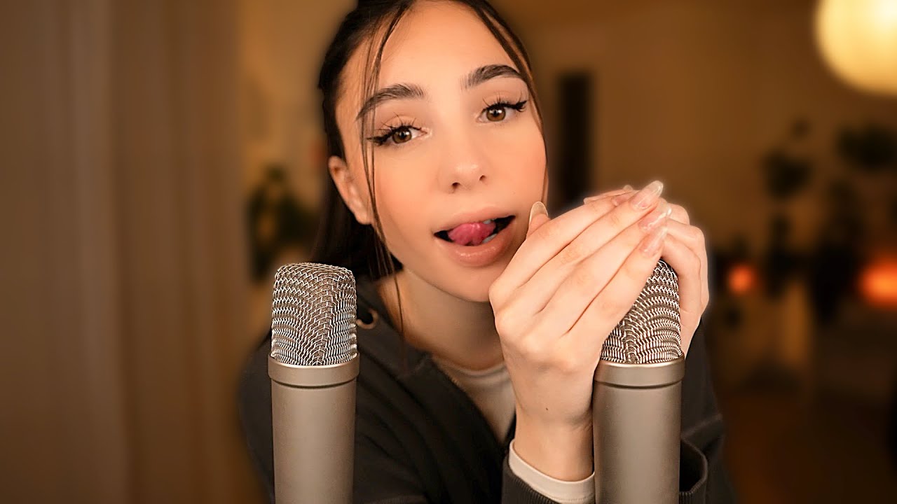 ASMR 4ч Влажные звуки рта с чашечным эффектом 👄 с 2 микрофонами! 🎙️🎙️ Без разговоров 🤫