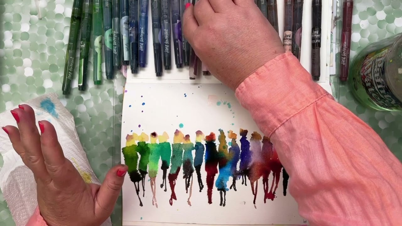 Fast & Furious Figure technique for journals! | Pigments of Imagination inks by Jane Davenport