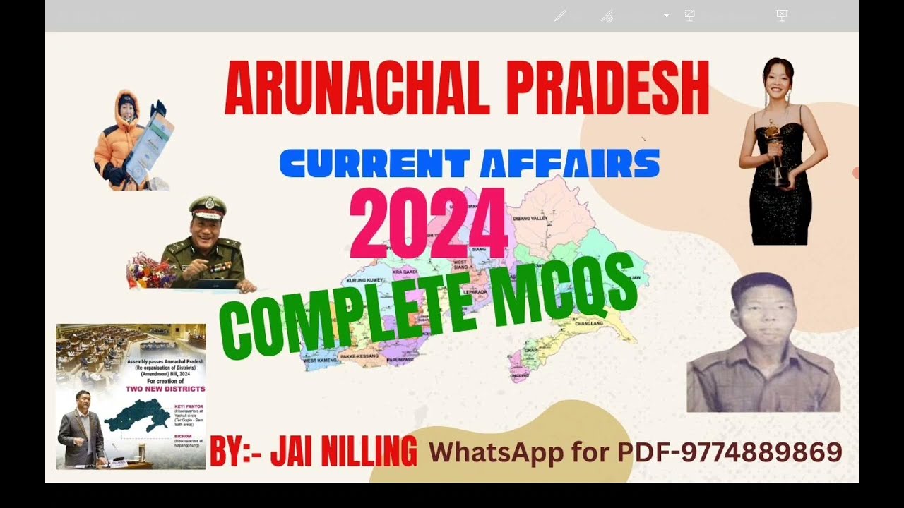 COMPLETE MCQS CURRENT AFFAIRS ARUNACHAL PRADESH-2024