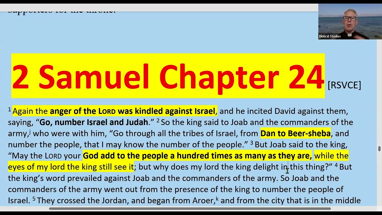 Catholic Bible Study: 2 Samuel 24: The Book of 2 Samuel, Daily Readings for Mass, Fr. Tim Peters