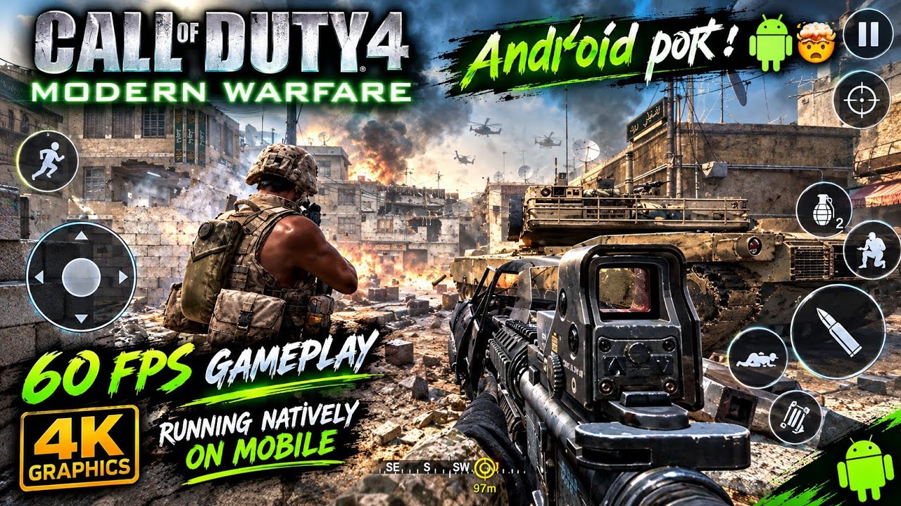 ANDROID-ПОРТ COD4 MODERN WARFARE НАКОНЕЦ ВЫШЕЛ! 🤯 60 FPS + ГРАФИКА 4K НА МОБИЛЬНЫХ!