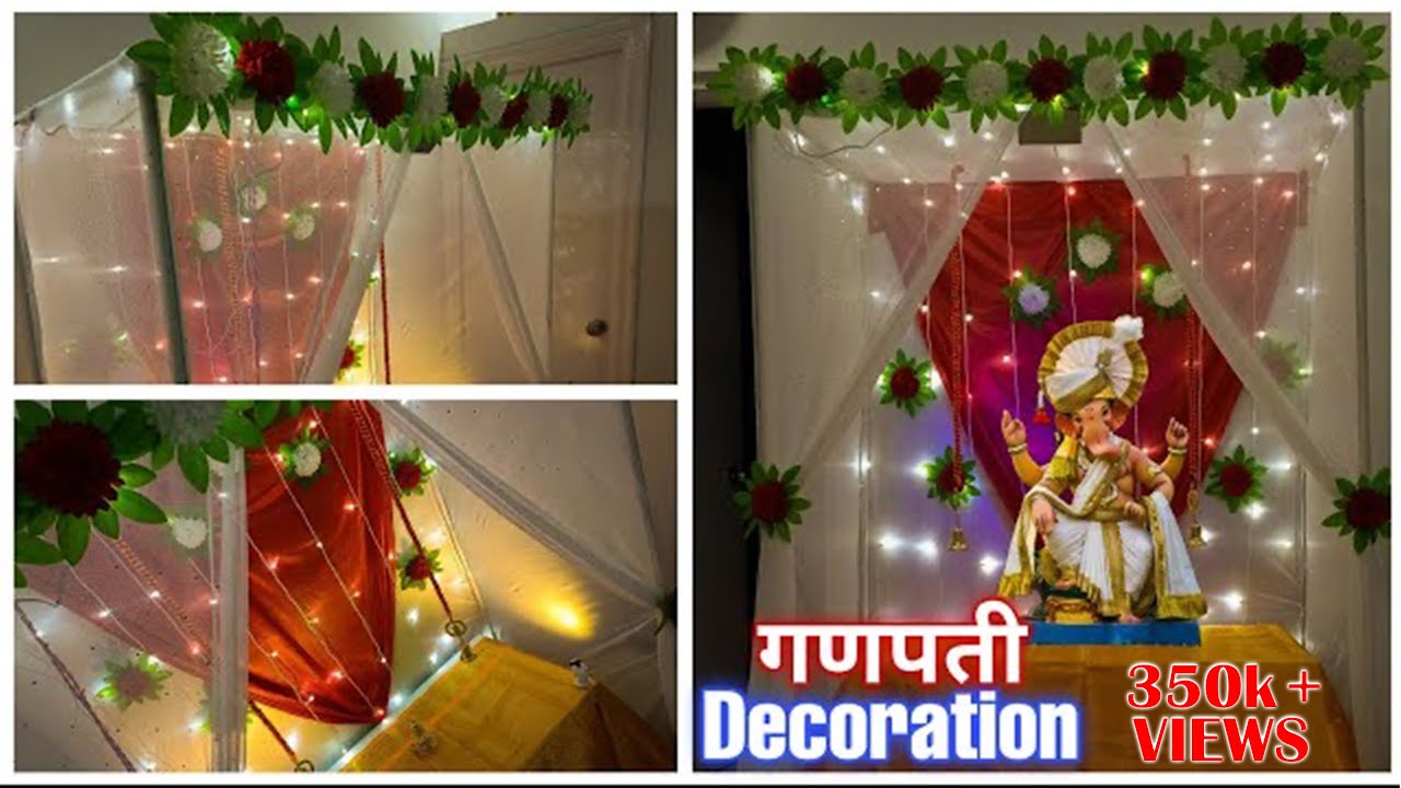 Ganpati decoration PVC pipe frame decoration ideas for home DIY 2022 , easy and budget friendly