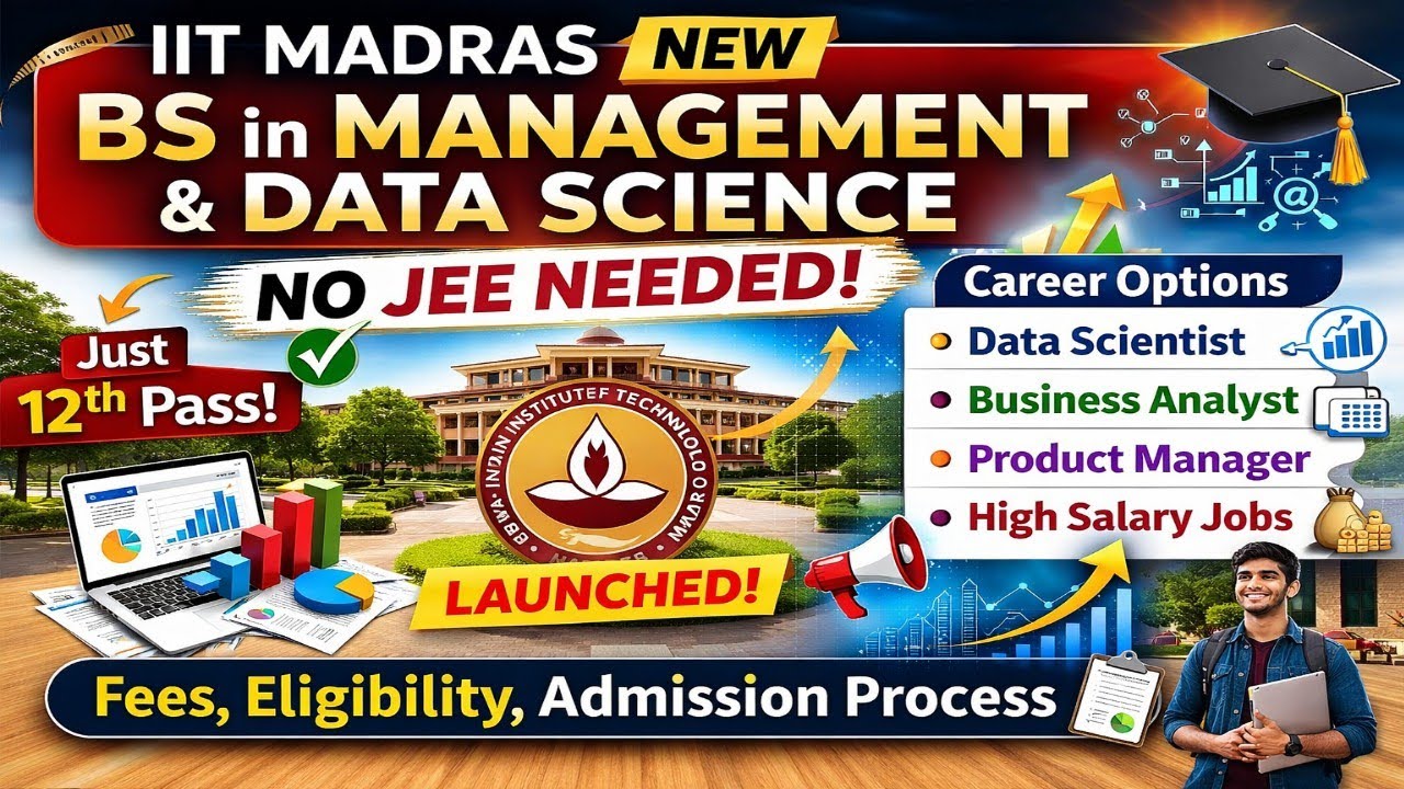 🚀 IIT Madras BS in Management & Data Science | No JEE Required? Full Details!