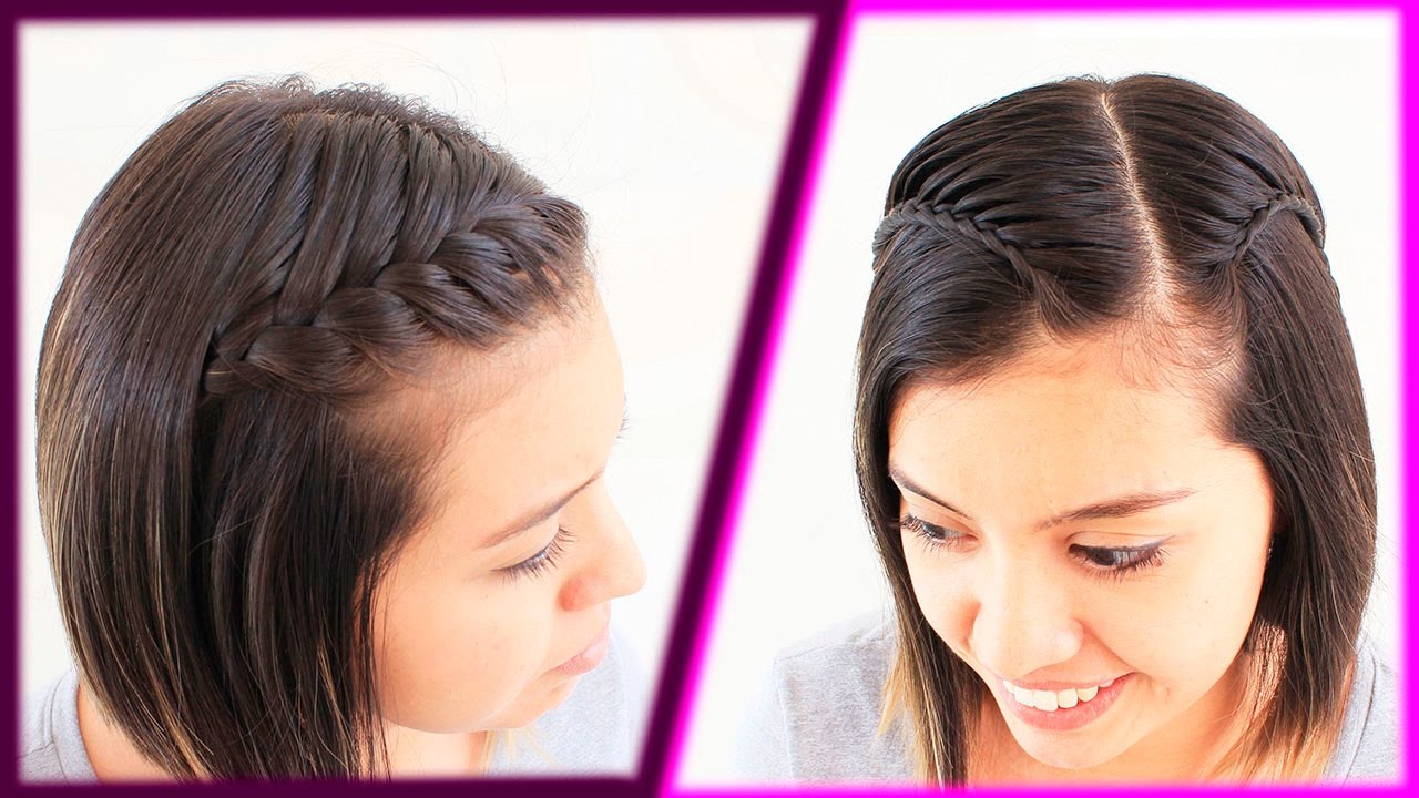 Peinados fáciles para cabello corto | Peinado con trenza | hairstyle for short hair